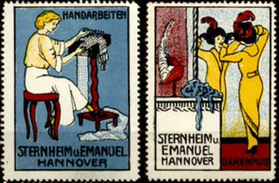 Hannover: Reklamemarken für das Modehaus Sternheim & Emanuel in Hannover, um 1910