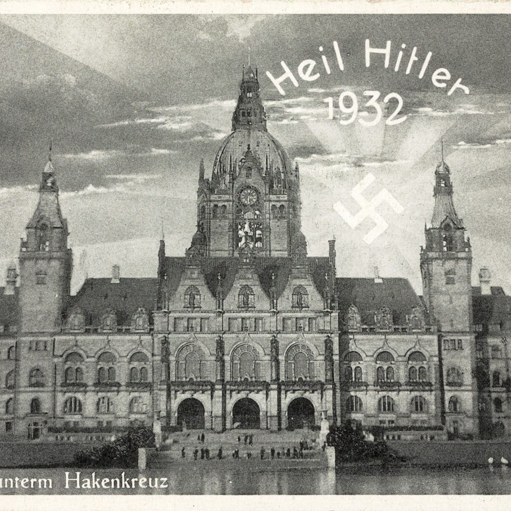 Vorhersage: Hannover unterm Hakenkreuz. Zeitgenössische Ansichtskarte. Bildarchiv Historisches Museum Hannover