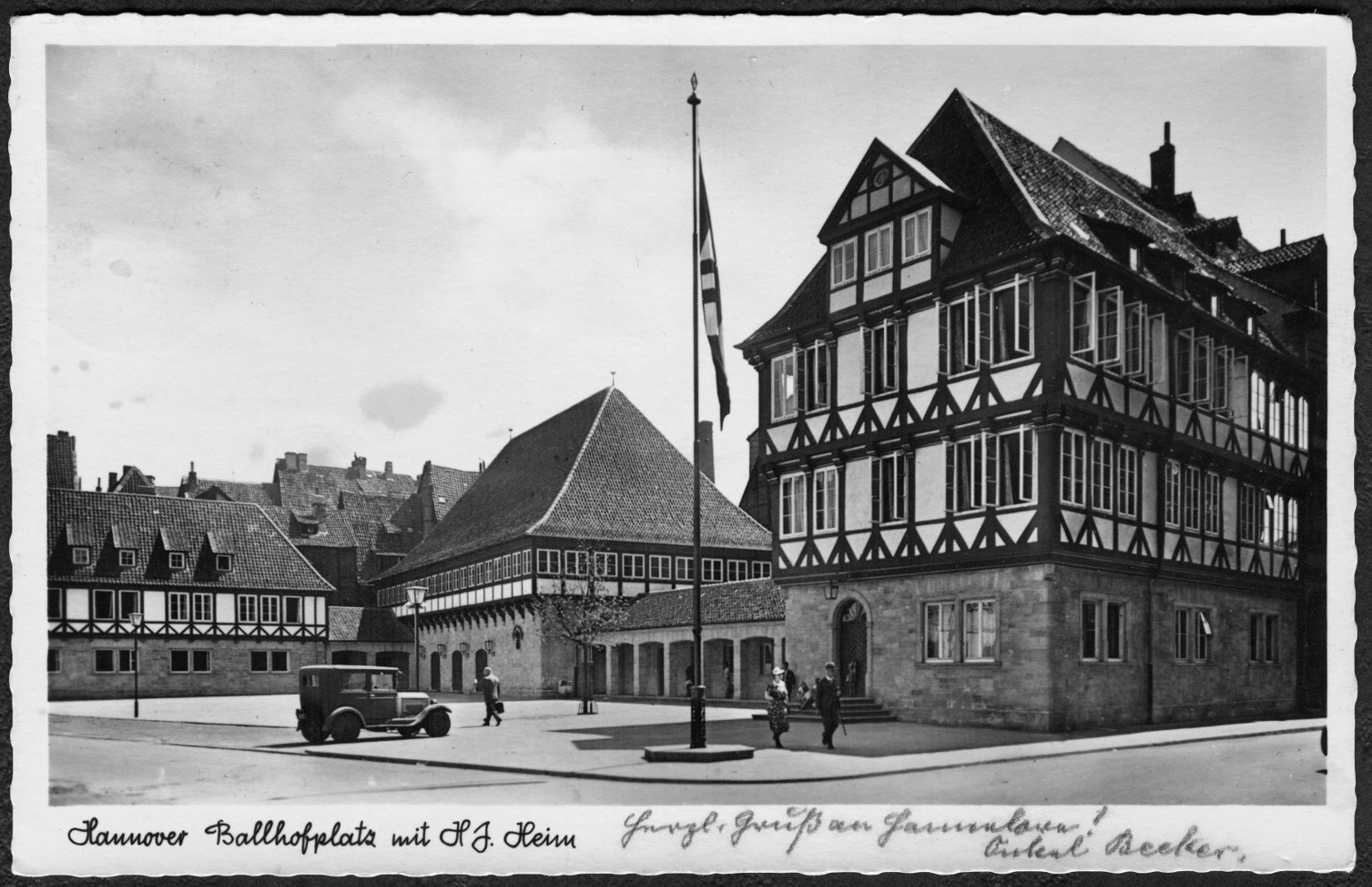 “Hanover. Ballhofplatz with Hitler Youth home", picture postcard published by F. Astholz, Wikimedia Commons, scan of the original: Claus-Peter Enders together with Bernd Schwabe in the Hanover Wikipedia office