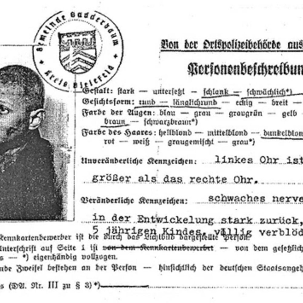 Hermann Federmann: Kopie des amtlichen Dokuments der Ortspolizeibehörde Gadderbaum, 1940. Datenbank Yad Vashem