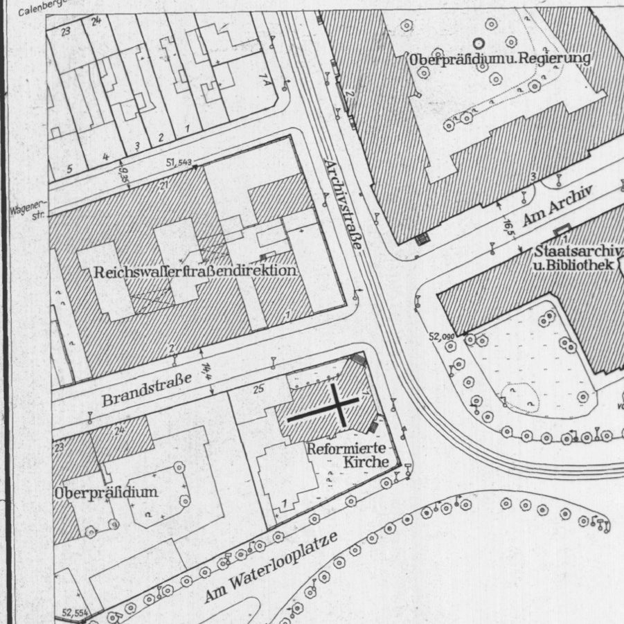 Hannover: Stadtplan Ausschnitt südöstliche Calenberger Neustadt, Maßstab 1:1000. Stadtbauamt Hannover, 1930er Jahre